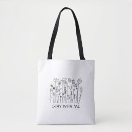 Bolsa Tote Tipografia do Amor Minimalista Preto e Branco
