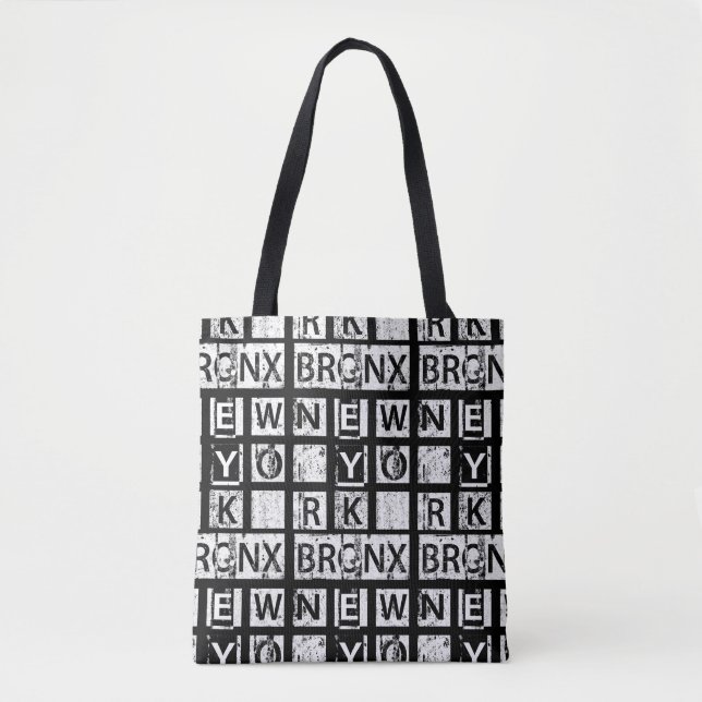 Bolsa Tote Tipografia do Grunge de Bronx New York | (Frente)