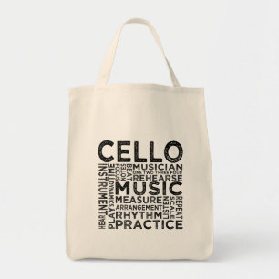 Bolsa Tote Tipografia do violoncelo