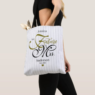 Bolsa Tote Tipografia Elegante Futuro Sra Listras Modernas