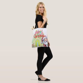 Bolsa Tote Tipografia Feliz Natal e Luzes & Veado