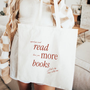 Bolsa Tote Tipografia Minimalista Retro 'Leia Mais Livros'