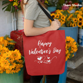 Bolsa Tote Tipografia Moderna do Coração feliz dia de os namo