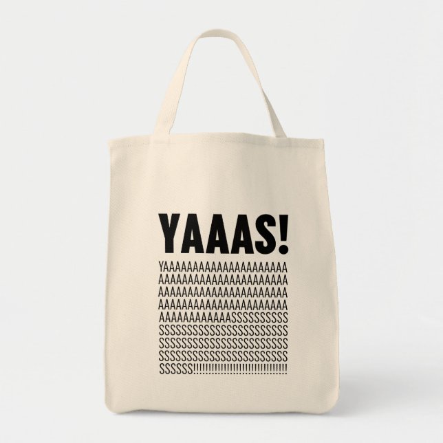 Bolsa Tote Tipografia Negra Yaaas (Frente)