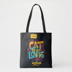 Bolsa Tote Tipografia Neon Graffiti Amantes de Gatos Arte Pop