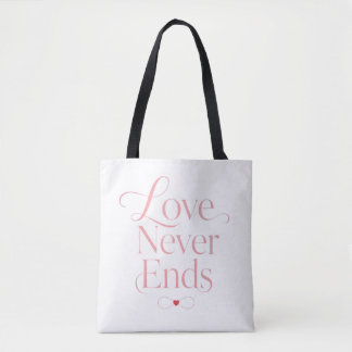 Bolsa Tote Tipografia Rose Gold Amor Nunca Acaba
