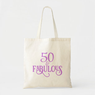 Bolsa Tote Tipografia roxa 50 e fabulosa