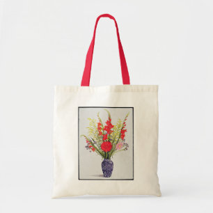 Bolsa Tote Tipos de flor dos lírios de tigre e Scabious em u