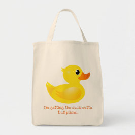 Bolsa Tote "Tirando o pato deste lugar" pato de borracha