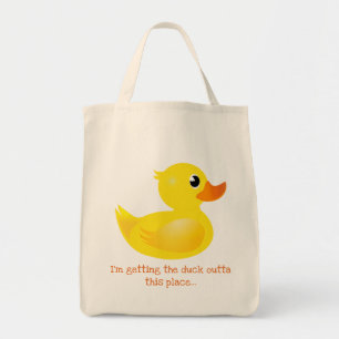 Bolsa Tote "Tirando o pato deste lugar" pato de borracha