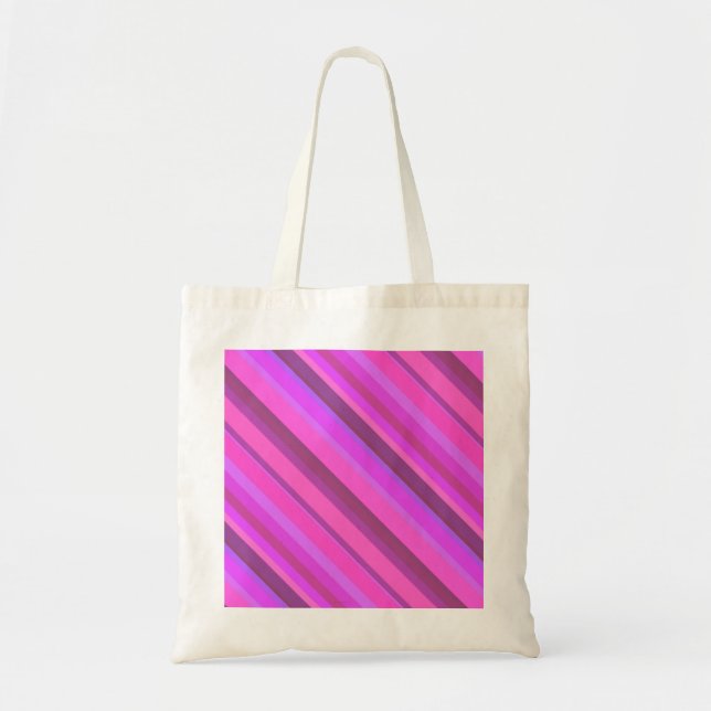 Bolsa Tote Tiras diagonais cor-de-rosa (Frente)