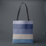 Bolsa Tote Tiras modernas com tons monográficos de azul<br><div class="desc">Padrão colorido listrado - com cores harmoniosas em tons de azul. Personalize com seu nome ou monograma. Se você precisar dele em cores diferentes,  clique no botão de contato sob a descrição do produto,  que eu gostaria de ajudar.</div>