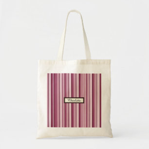 Bolsa Tote Tiras Verticais Rosa Modernas Personalizadas