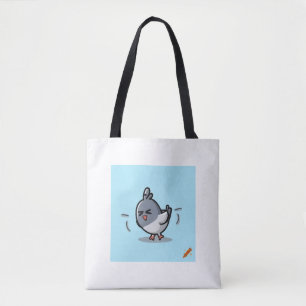 Bolsa Tote "Tired Pigeon Cartoon Design Bag - Quirky e Fun!