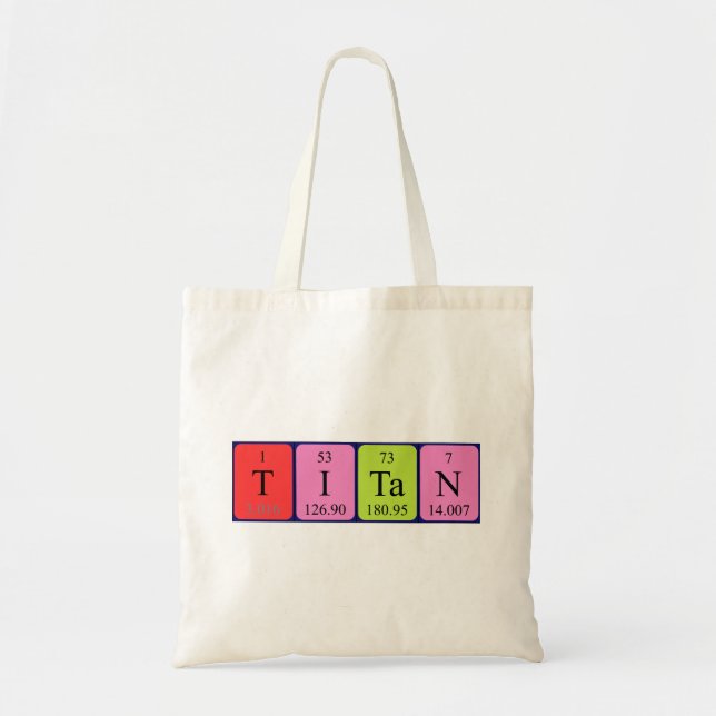 Bolsa Tote Titan periódico nome da mesa tote saco (Frente)