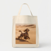 Título: Afghan Hound Elegant Grocery Tote Bag