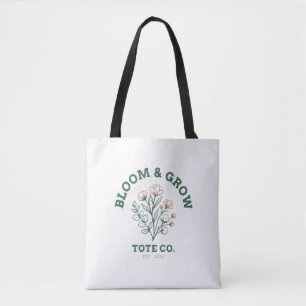 Bolsa Tote Título Botânico Floral Jardim Minimalista Natur