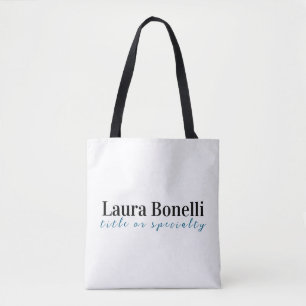 Bolsa Tote Título de Nome Simples Moderno Profissional Minima