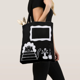 Bolsa Tote Títulos de Livros Personalizados e Moldura para Fo