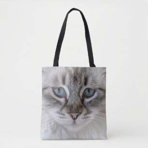 Bolsa Tote Toalha de Gato de Olhos Azuis