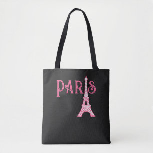 Bolsa Tote Toalha Torre Eiffel de Paris rosa