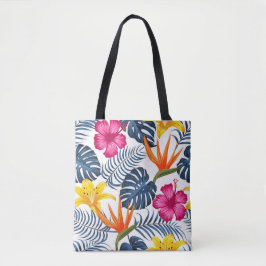 Bolsa Tote Toalhete Tropical Azul Cor-de-rosa
