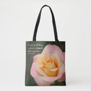 Bolsa Tote Todas as coisas através do Rosa Cristo Philippian