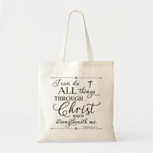 Bolsa Tote Todas as Coisas por meio de Cristo - Filipenses 4: