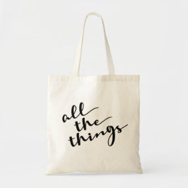 Bolsa Tote Todas as coisas, Script Moderno