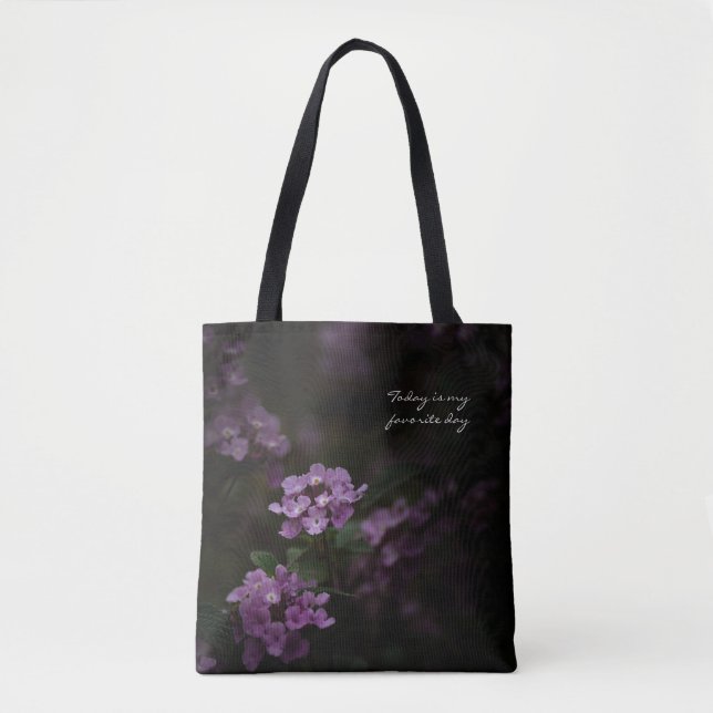 Bolsa Tote Today Is My Favorite Day - Moody Purple Floral (Frente)