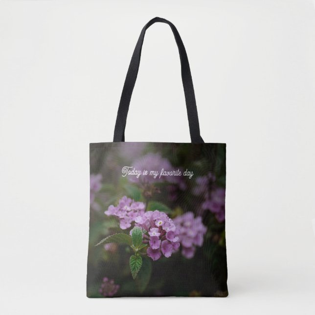 Bolsa Tote Today Is My Favorite Day - Moody Purple Floral (Frente)