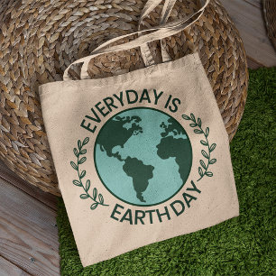 Bolsa Tote Todo Dia é Dia da Terra - Amante da Terra Verde Vi
