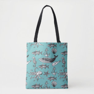 Bolsa Tote Todo o teste padrão do mar