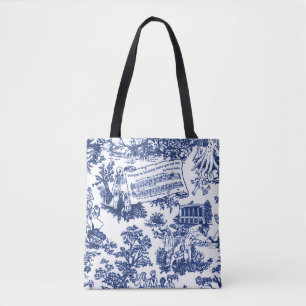 Bolsa Tote Todos em Harmony Toile de Jouy (tinta índigo)
