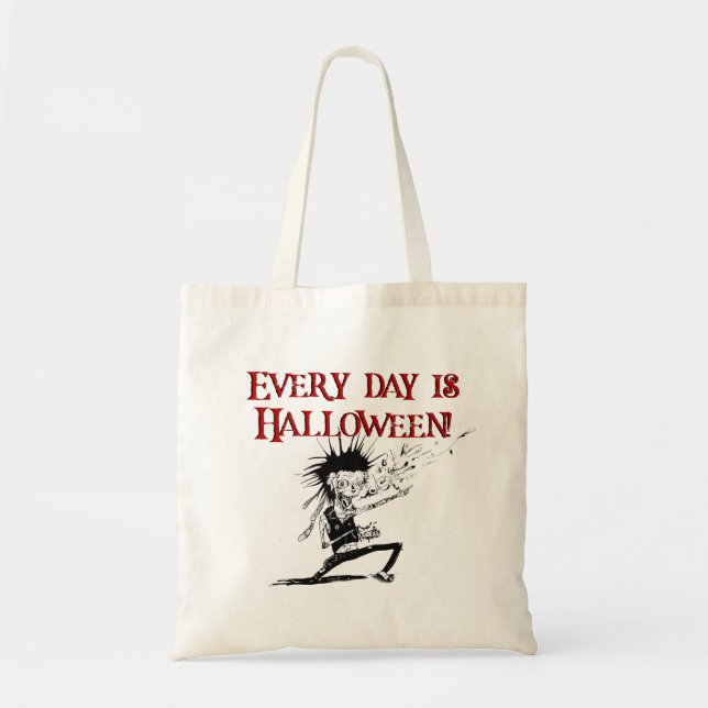 Bolsa Tote Todos os dias é Halloween! Apoiado com a equipe de (Frente)