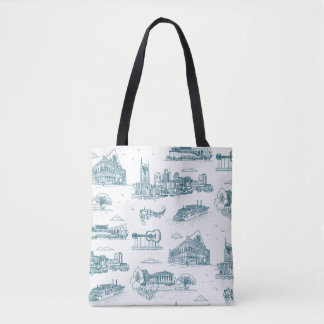 Bolsa Tote Toile de Nashville Crepúsculo em Branco
