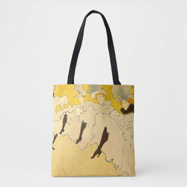 Bolsa Tote Tolouse-Lautrec Dancing Girls Yellow Poster Art (Frente)