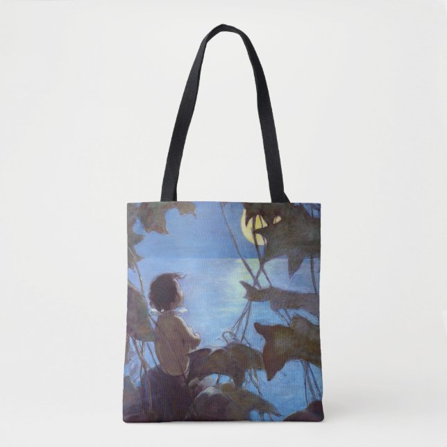 Bolsa Tote Tom Assistindo a Lua, Jessie Willcox Smith (Frente)