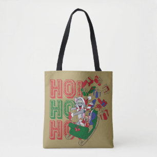 Bolsa Tote Tom e Jerry Entregando Presentes Em Uma Altura