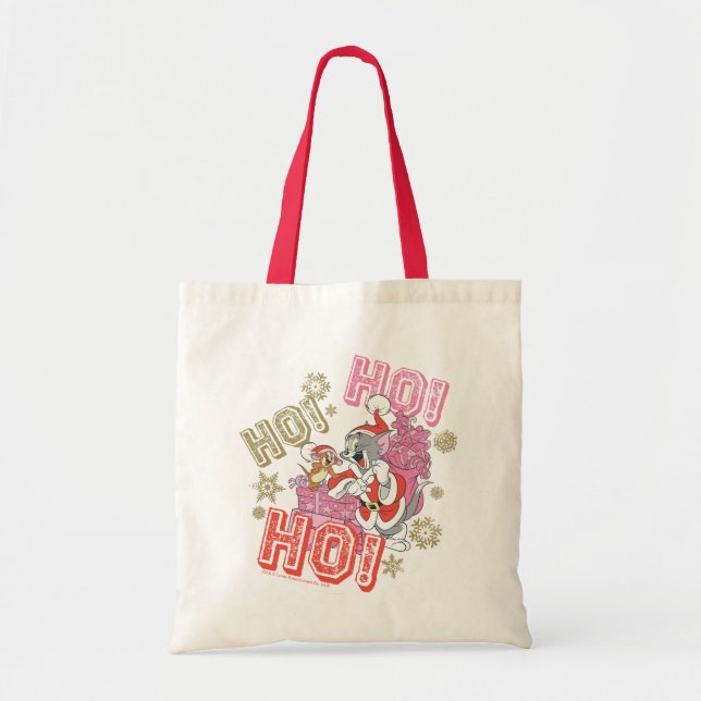 Bolsa Tote Tom e Jerry "Ho! Ho! Ho!" Entrega de presentes de  (Frente)