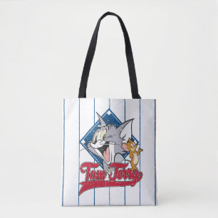 Bolsa Tote Tom e Jerry   Tom e Jerry no diamante de basebol