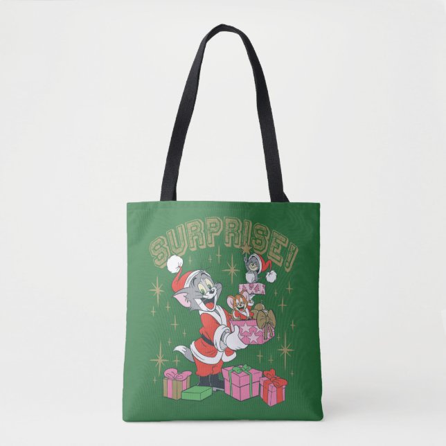 Bolsa Tote Tom, Jerry e Nibbles Surpresa de Férias (Frente)