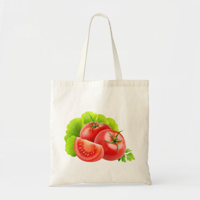 Bolsa Tote Tomate e folhas de alface (Frente)