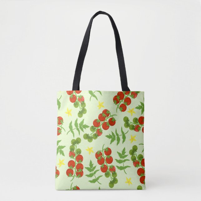 Bolsa Tote Tomate Tango: Impressão de vegetais venenosos (Frente)