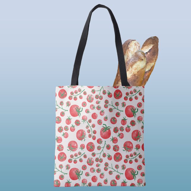 Bolsa Tote Tomate Watercolor (Watercolor tomato pattern tote bag)