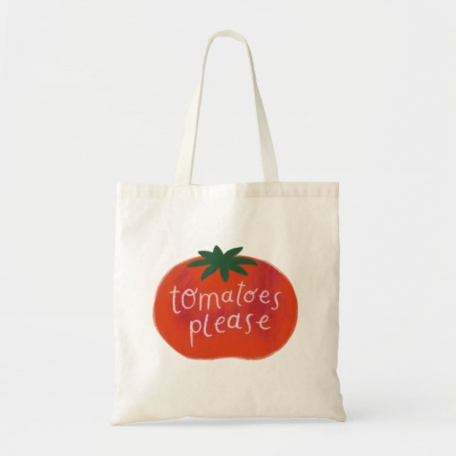 Bolsa Tote Tomates, Por Favor, Entreguem Saco Ilustrado De Me (Frente)