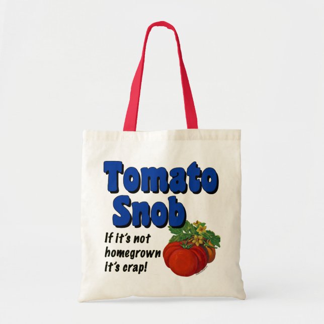 Bolsa Tote Tomato Snob Engraçado Dizendo Saco (Frente)