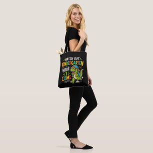 Bolsa Tote Tome Cuidado Jardim de Infância Aqui Vou Eu Dino