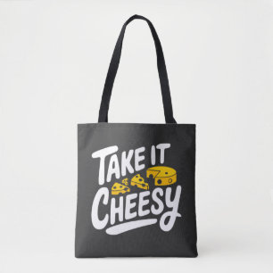 Bolsa Tote Tome-o Cheesy - Impressão de queijo divertido para