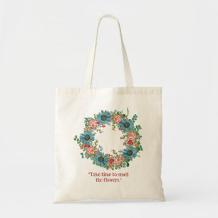 Bolsa Tote Tome o tempo Borgonha Primavera Blossom